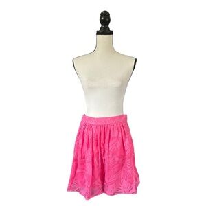 Lilly Pulitzer Whitley Mini Skirt Pink Tropical Burnout Preppy Summer Size 4